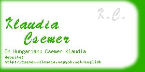 klaudia csemer business card